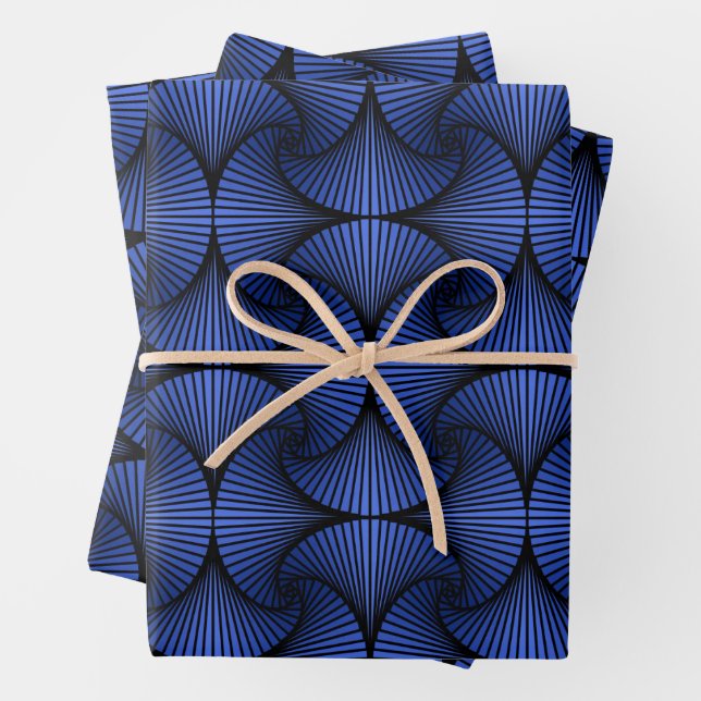 Feuille De Papier Cadeau Ventilateur à bascule 3D géométrique (En situation)