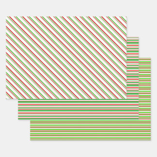 Feuille De Papier Cadeau Vert, Blanc, Rouge Style de Noël rayures