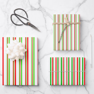 Feuille De Papier Cadeau Vert, blanc, rouge style Noël Motif