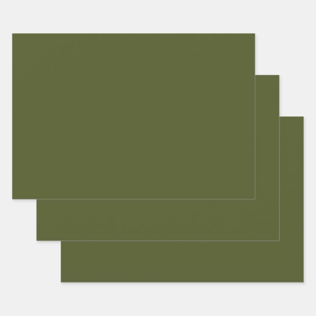 Feuille De Papier Cadeau Vert de l'armée (couleur solide) (Lot)