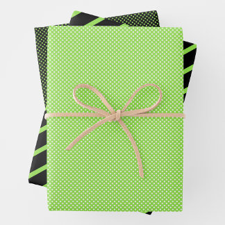 Feuille De Papier Cadeau Vert, Noir & Blanc