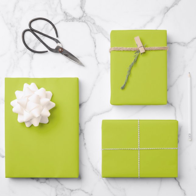 Feuille De Papier Cadeau Vert poire claire solide (Recto)