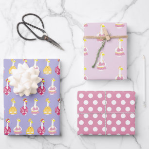 Feuille De Papier Cadeau Vêtements mignons d'oie de porche
