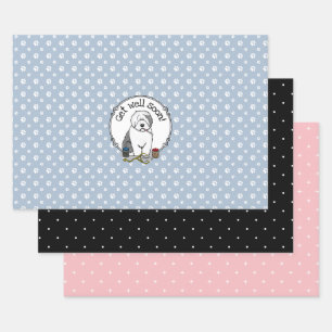 Feuille De Papier Cadeau Vétérinaire Vieux Anglais Sheepdog mou Se bien