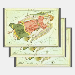 Feuille De Papier Cadeau Vierge Vierge Antique Constellation Miroir d'Urani