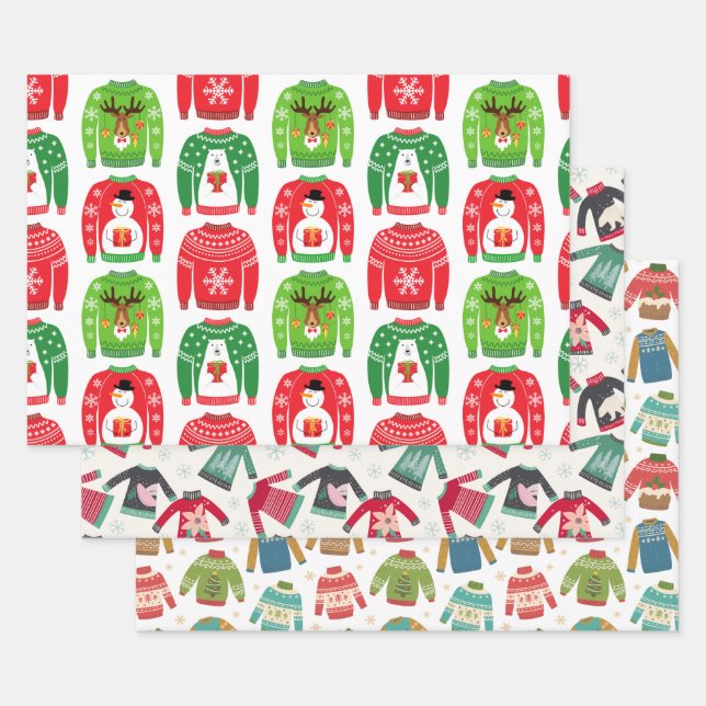 Feuille De Papier Cadeau Vilain Sweat de Noël Bundle : Multicolor (Lot)