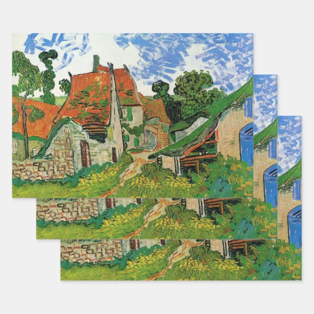 Feuille De Papier Cadeau Village Street par Vincent van Gogh (Lot)