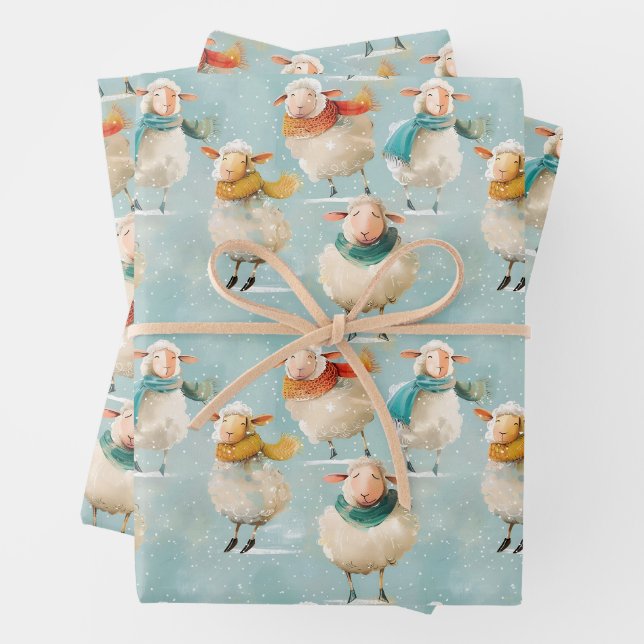 Feuille De Papier Cadeau Vin laineux d'hiver (En situation)