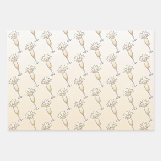 Feuille De Papier Cadeau Vin pétillant (Devant)