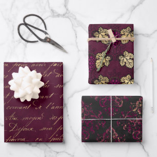 Feuille De Papier Cadeau Vin Rouge Vin Rouge Français