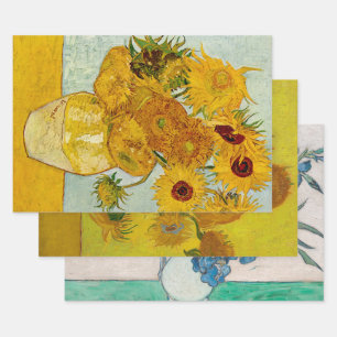 Feuille De Papier Cadeau Vincent Van Gogh 12 Tournesols Impressionniste