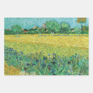 Feuille De Papier Cadeau Vincent van Gogh - Champ avec Iris près d'Arles