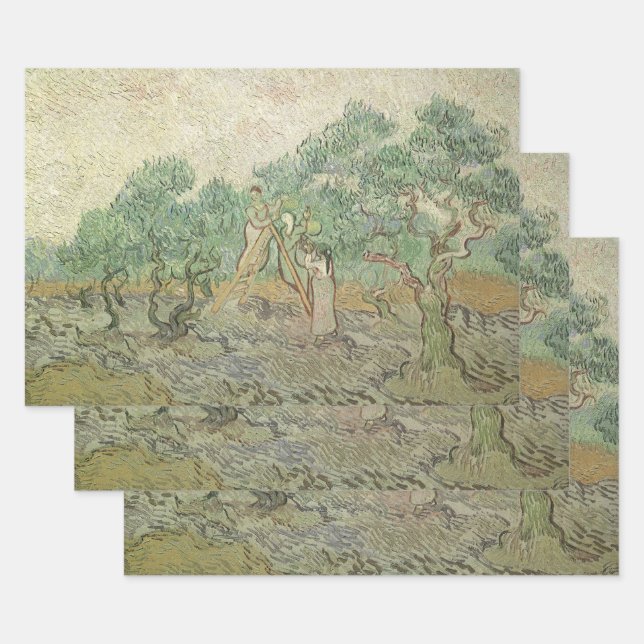 Feuille De Papier Cadeau Vincent van Gogh - Cueillette des olives (Lot)