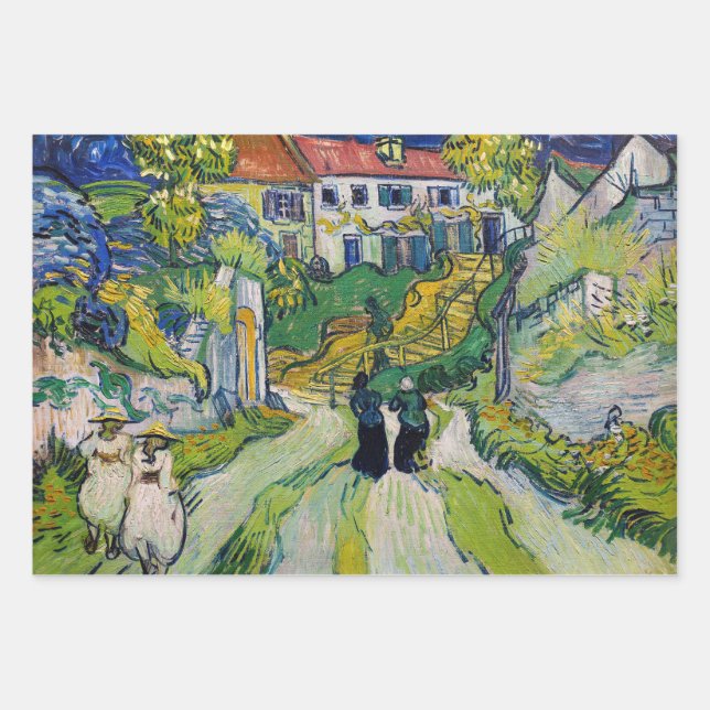 Feuille De Papier Cadeau Vincent van Gogh - Escalier à Auvers (Devant)