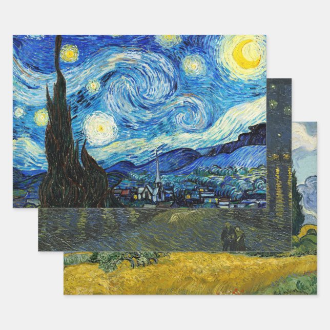 Feuille De Papier Cadeau Vincent Van Gogh Fine Art Decoupage (Lot)