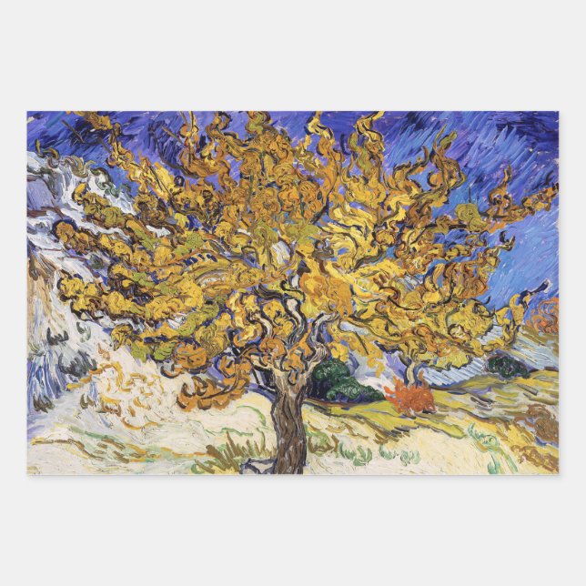 Feuille De Papier Cadeau Vincent van Gogh - Le Mulberry Tree (Devant)