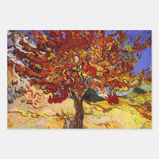 Feuille De Papier Cadeau Vincent Van Gogh Mulberry Tree Fine Art Painting (Devant)