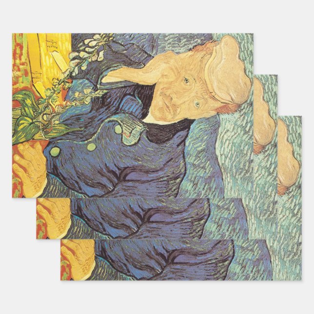 Feuille De Papier Cadeau Vincent van Gogh - Portrait du Docteur Gachet (Lot)