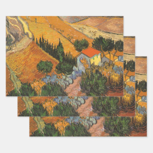 Feuille De Papier Cadeau Vincent van Gogh - Vallée avec laboureur