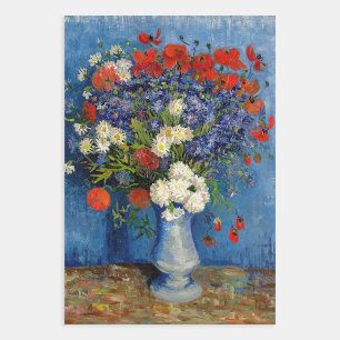 Feuille De Papier Cadeau Vincent van Gogh - Vase avec Cornflowers & Poppies