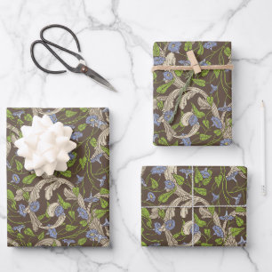 Feuille De Papier Cadeau Vins d'Ivy Vintage victoriens avec des légumes