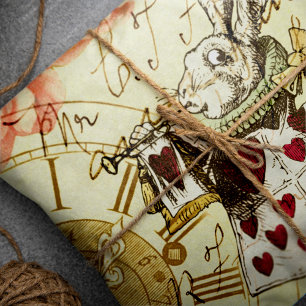 Feuille De Papier Cadeau Vintage Alice au pays des merveilles Lapin blanc