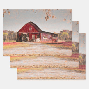 Feuille De Papier Cadeau Vintage Antique Rustique Texture croquis Art Rouge