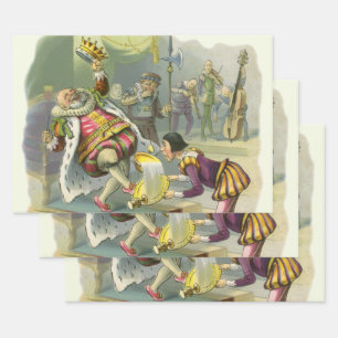 Feuille De Papier Cadeau Vintage Comptine Poème Chanson Old King Cole