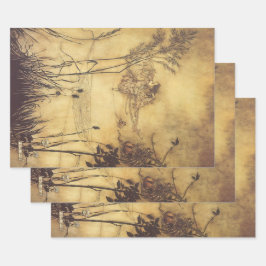 Feuille De Papier Cadeau Vintage Fairy Tale, Fairy's Tightrope par Rackham