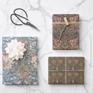 Feuille De Papier Cadeau Vintage Floral Morris Motif Honeysuckle Fleurs