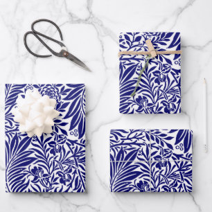 Feuille De Papier Cadeau Vintage Floral William Morris Willow Bough Navy