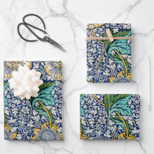 Feuille De Papier Cadeau Vintage Kennet Floral William Morris art bleu