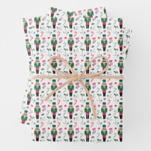 Feuille De Papier Cadeau Vintage Noël Nutcracker Ornement