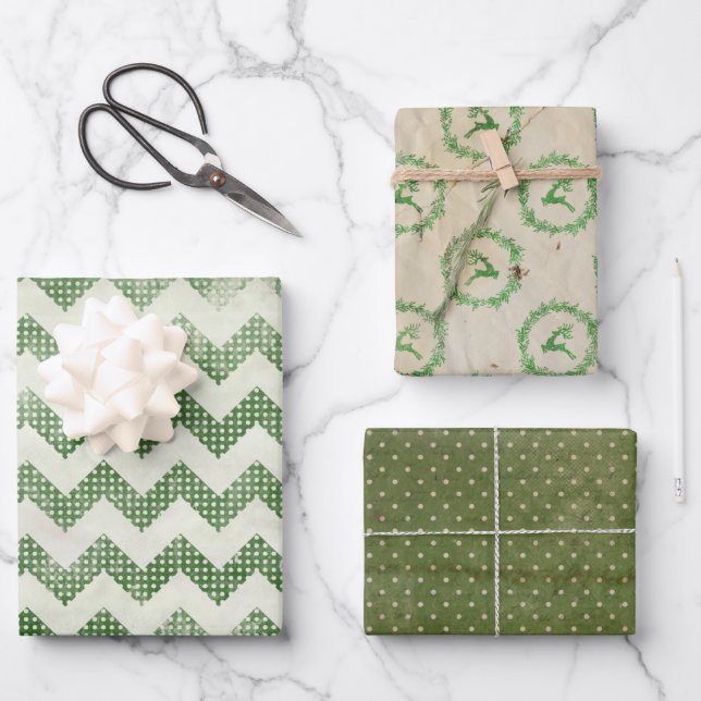 Feuille De Papier Cadeau Vintage Retro Christmas Wrapping Paper (Recto)