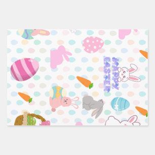 Feuille De Papier Cadeau Vœux de Pâques joyeux