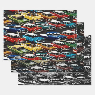 Feuille De Papier Cadeau Voitures classiques