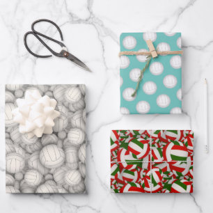 Feuille De Papier Cadeau volleyballs motif Noël ou toute occasion