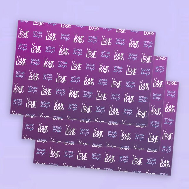 Feuille De Papier Cadeau Votre logo | 2 images ou logos d'entreprise téléch (Créateur téléchargé)