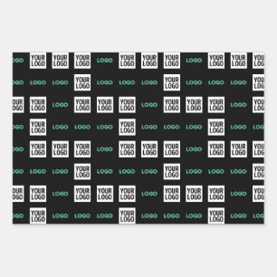 Feuille De Papier Cadeau Votre logo ou image motif zig zag avec 2 images