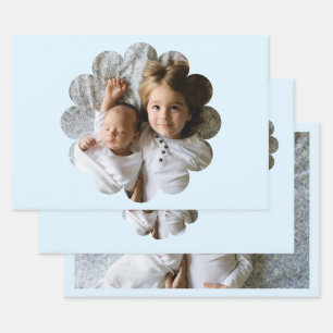 Feuille De Papier Cadeau Votre photo personnalisée en fleurs