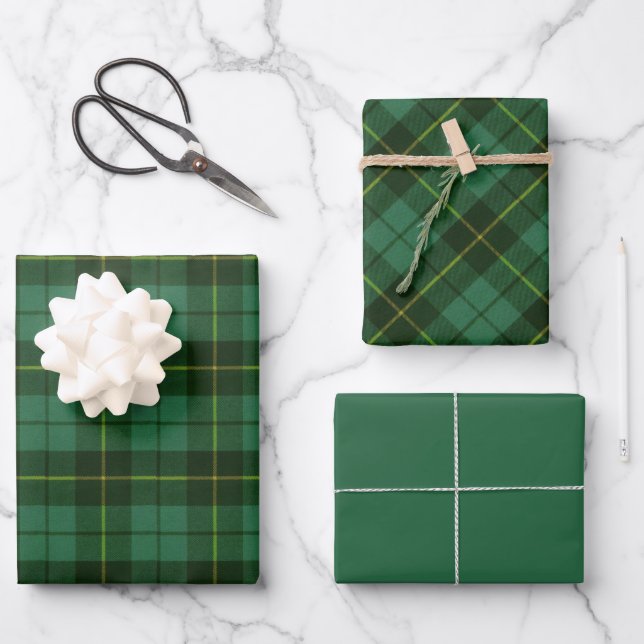 Feuille De Papier Cadeau Wallace Green Clan écossais Tartan (Recto)