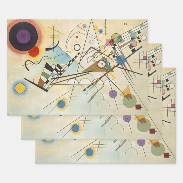 Feuille De Papier Cadeau Wassily Kandinsky-Composition IV 1911-Abstrait (Lot)