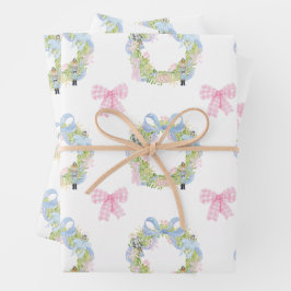 Feuille De Papier Cadeau Watercolor Christmas Nutcracker Wreath