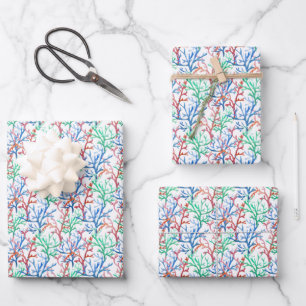 Feuille De Papier Cadeau Watercolor Coral