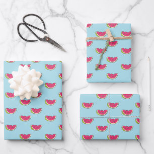 Feuille De Papier Cadeau Watermelon Slices on Teal Pattern