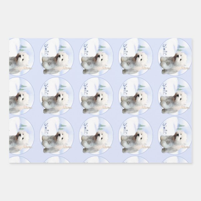 Feuille De Papier Cadeau West Highland White Terrier Noel (Devant)