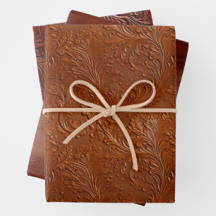 Feuille De Papier Cadeau Western Brown Tan Bohemian Art