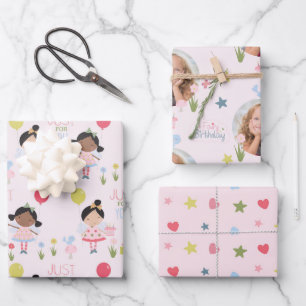 Feuille De Papier Cadeau Whimsical Birthday fée rose personnalisée Wrappin