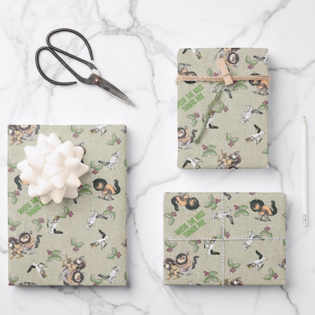 Feuille De Papier Cadeau Wild Rumpus Motif de vacances (Recto)