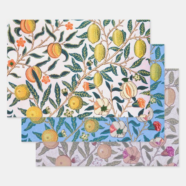 Feuille De Papier Cadeau William Morris, Arbre à fruits (Lot)
